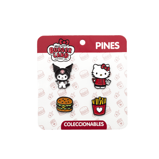 Set de Pines Coleccionables Hello Kitty Burgerland